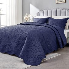 Kingnex 106X96 King Size Bedspreads Soft Lightweight Quilted Coverlet Set 3