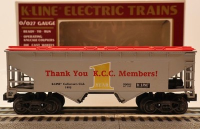 K-Line, O/O27, K90002, KCC Members, Covered Hopper, #90002, C-8, LN/OB