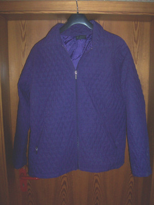 jacke blouson damen lila violett reißverschluss außen gesteppt XXXL Alex Cai