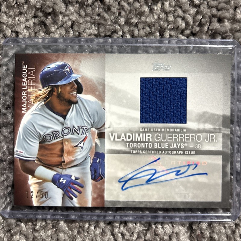 2020 Topps Major League Material Vladimir Guerrero Jr. Auto /50 Patch #MLMA-VGJ