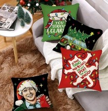 National Lampoons Christmas Vacation 19x19 Linen Pillow Covers. 4pcs. New