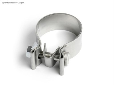 FOX Edelstahl Auspuffschelle Bandschelle für Auspuff-Montage von 59mm-63mm Rohr