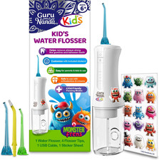 Kids Water Dental Flosser - 4 Flossing Modes, 4 Nozzles, 2-Min Smart Timer, Ages