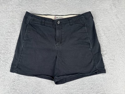 Columbia Shorts Womens 12 Black Chino Cotton Blend Vertex Hiking Camping 32x5