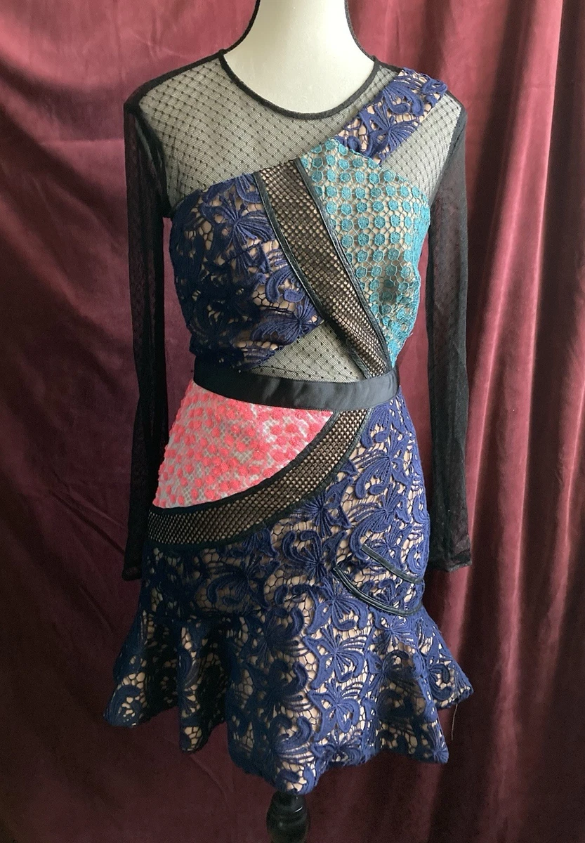 fit and flare maxi dress formal Dark Blue Embroidered Mesh Mid-sleeves Crop Jacket – MOISELLE main image 1