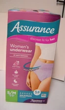 Assurance Discreet Women's Underwear Sz S/M 54 Count Incontinence Briefs NEW
