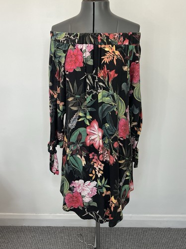 Piano C Bardot Style Schulterfreies Blumen Tee Kleid Gr. S - passt bis UK12