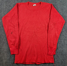 Vintage 1980s JE Morgan Thermal Long Johns M Distressed Stretchy Red Waffle USA