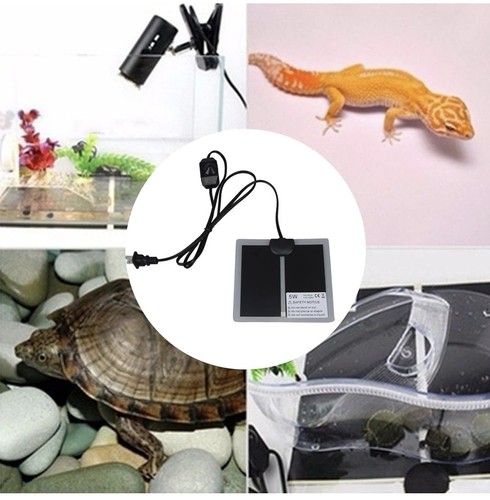 NEW Pet Reptile Heating Pad Mat Turtles Lizards Frogs Temperature Adjustment 7W - Picture 3 of 8