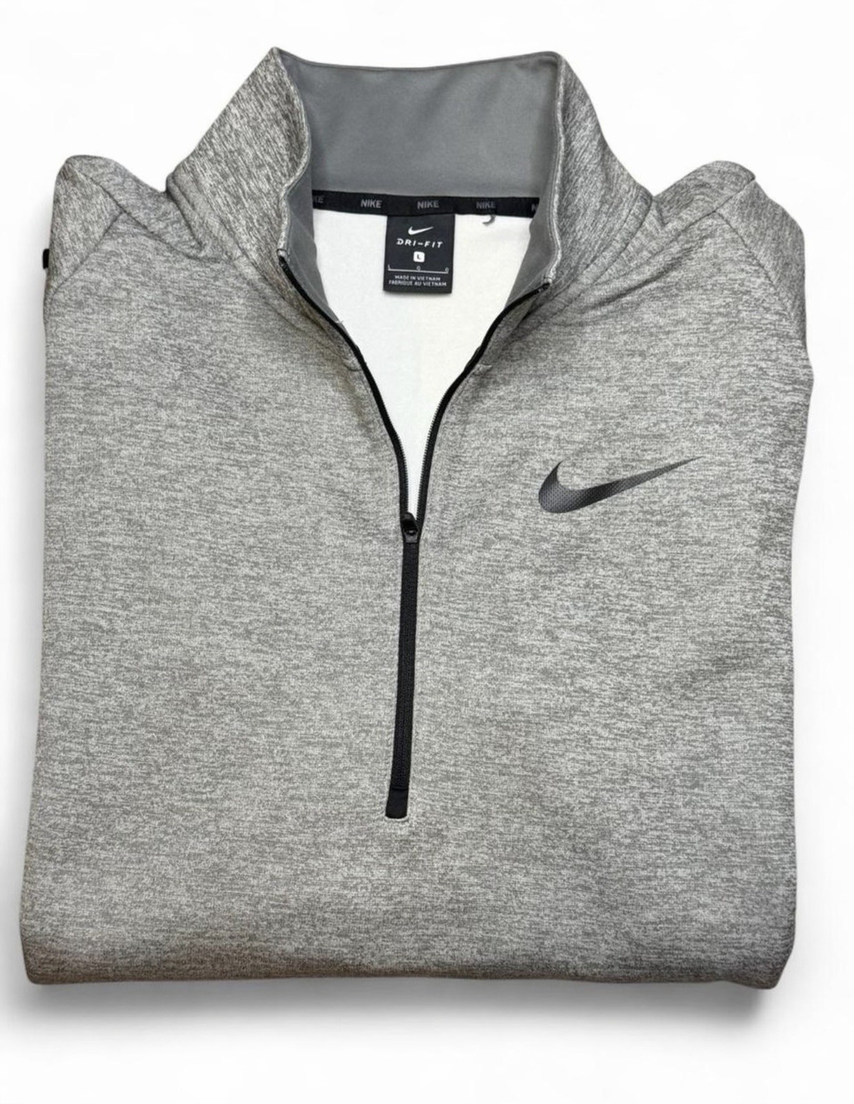 Nike Dri-FIT Men’s Gray 1/4 Zip Pullover Long Sleeve Training Top