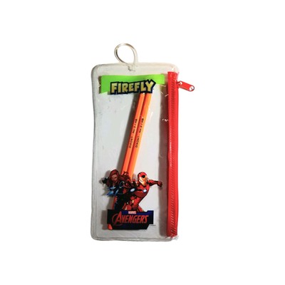 AVENGERS TRANSPARENT PENCIL CASE plus Two #2 Dixon Pencils 