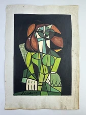 Pablo Picasso COA Art Painting Original Drawing Vintage Paper Signed