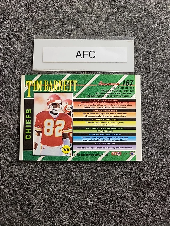 1993 Bowman - Tim Barnett #167 - Image 2 of 2