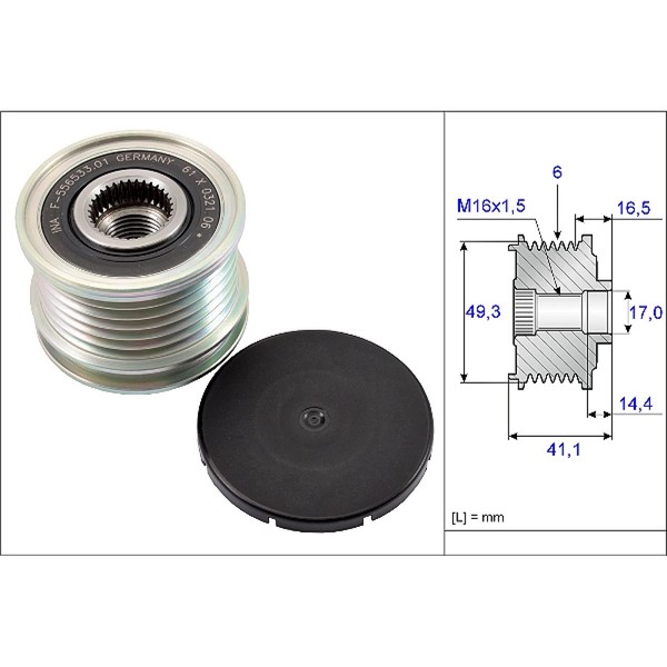 INA 535 0178 10 Generatorfreilauf FüR Peugeot Citroen Mini Opel Riemenscheibe-image