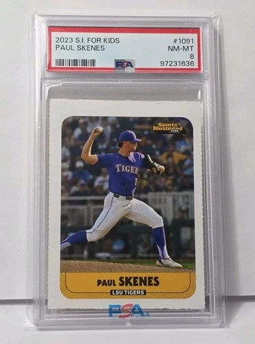 Paul Skenes Rookie 2023 Sports Illustrated For Kids Rookie #1091 PSA 8