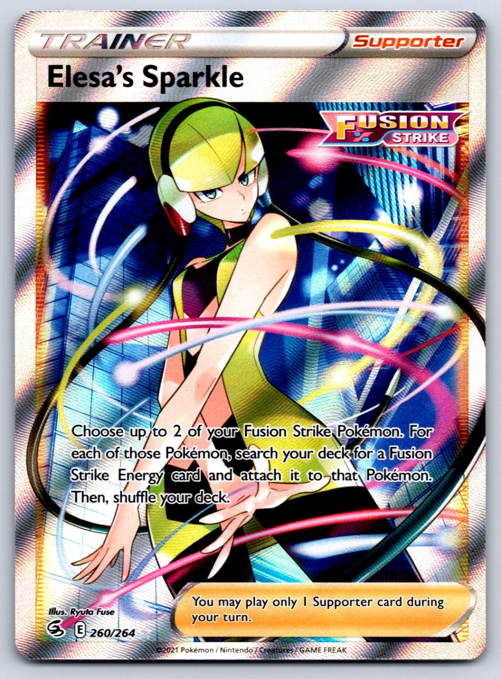 Elesa's Sparkle (Full Art) SWSH08: Fusion Strike 260/264 Pokemon Card NM