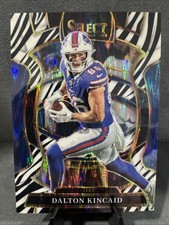 2025 Panini Select Concourse Zebra Prizm Shock #85 Dalton Kincaid SSP Bills Card