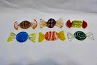 Vintage Murano Style Hand Blown Wrapped Candy Set of 6 PERFECT CONDITION