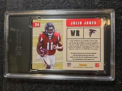 2011 JULIO JONES (RC) 7/10 Patch Relic SGC 9 Panini Absolute #24 ~1stB - Bild 3 von 6
