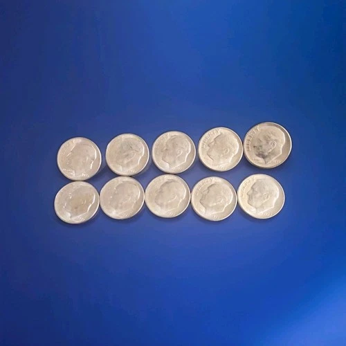 Ten 1955 S  Roosevelt 90% SILVER Dime US Uncirculated (Exact) 55-5