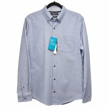 Mens Blue Oxford Button Down Shirt Size L 100 Cotton Classic Casual NWT