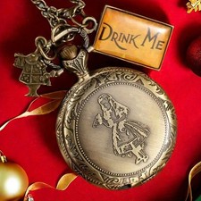 Elegant Intricate Shiny Durable Quartz Portable Retro Bronze Quartz Pocket Watch