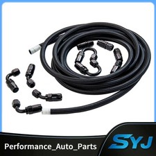 -6an An-6 An6 Fitting 11mm Steel Nylon Braided Fuel Oil Hose Line 5 Metre Kit