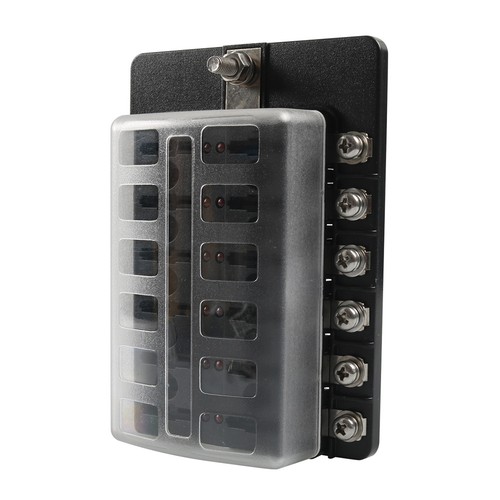 12 Way Fuse Box Holder Fuse Block With Fuses Terminals Fit Car Boat Bus - Picture 6 of 15