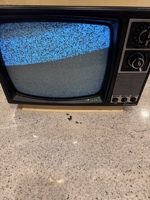 1982 Goldstar VR-206 Black & White 12'' Solid State CRT Television WORKS; Used