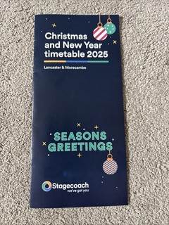 Stagecoach Lancaster & Morecambe Christmas And New Year Timetable 2025