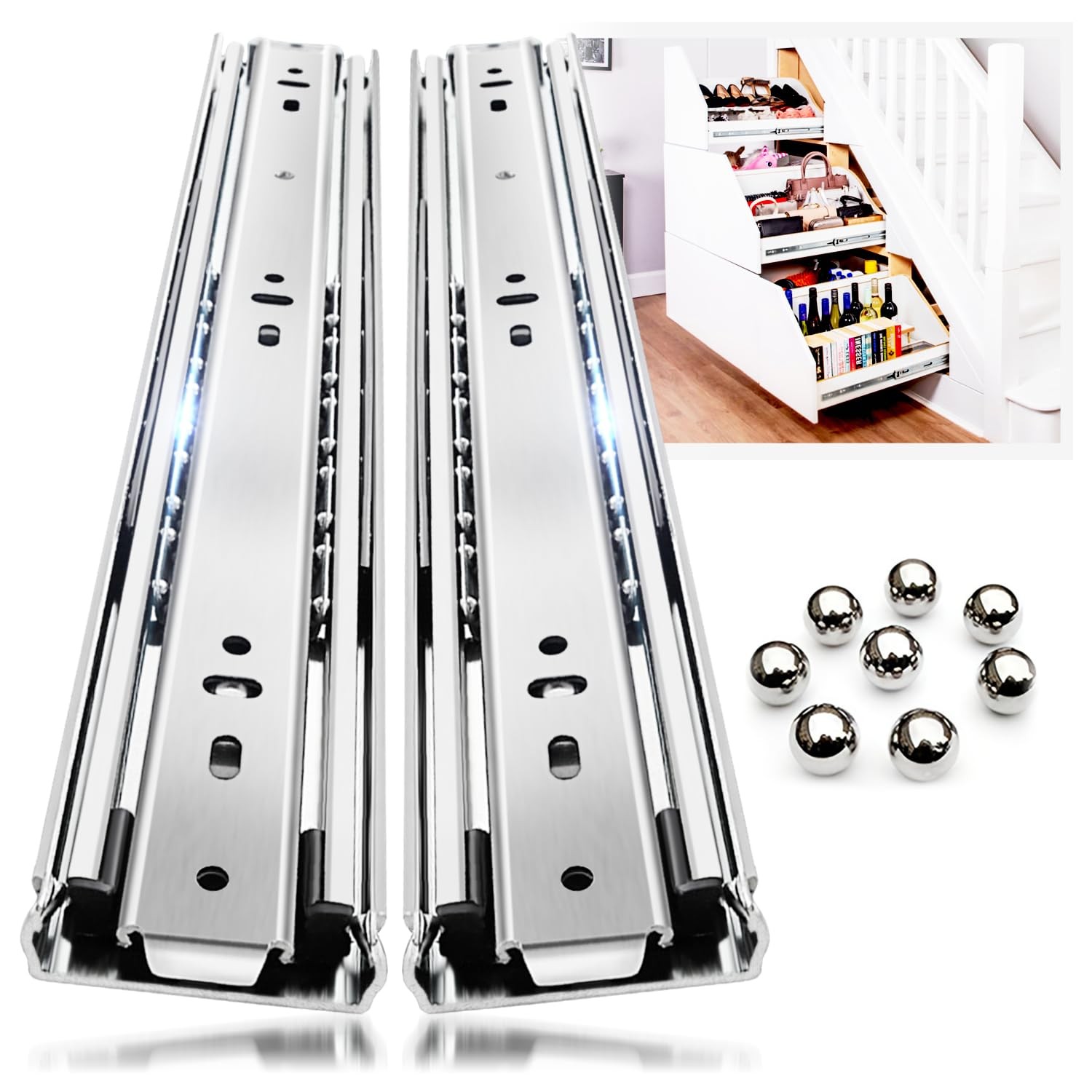 Full Extension Side Mount 12 14 16 18 20 22 24...