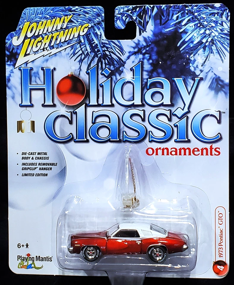 Johnny Lightning 73 1973 Pontiac GTO Holiday Christmas Ornament Car Red - Image 2 of 2