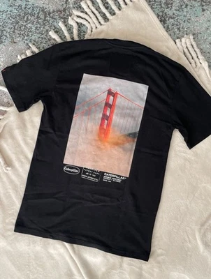 Caterpillar (CAT) oversized T-Shirt mit Golden Gate Bridge Backprint, Gr. S - Bild 1 von 4