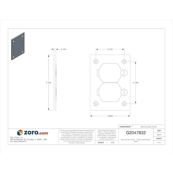 Hubbell Wiring Device-Kellems S3825 Floor Sub-Plate, Floor Box Type, 1 Gang, - Image 2 of 4