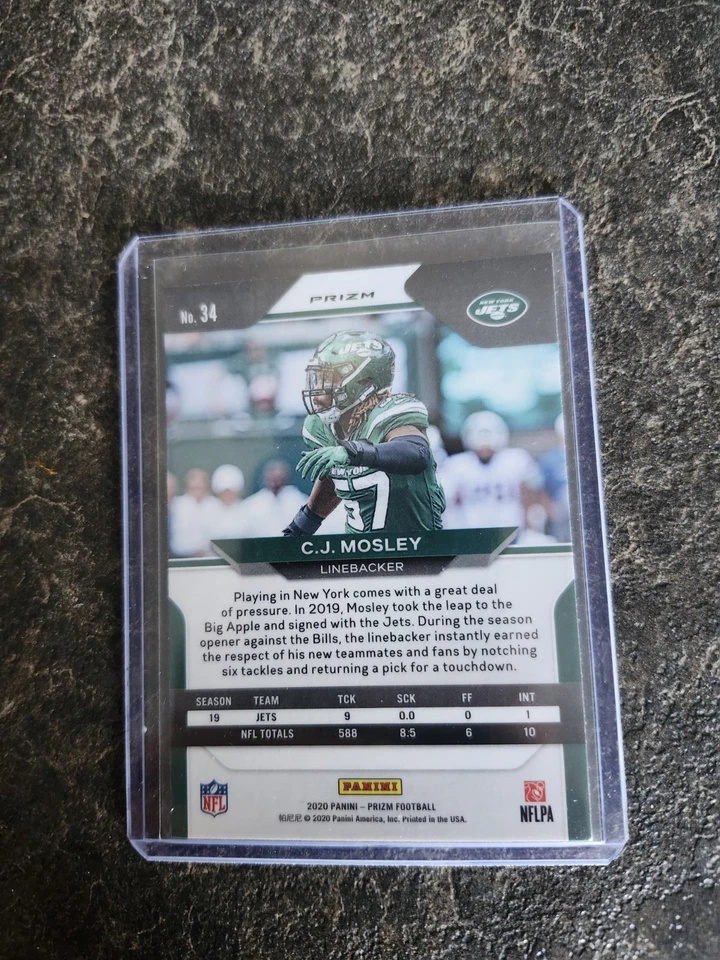 2020 Panini Prizm Red White Blue C.J. Mosley Card# 34 - Image 2 of 2