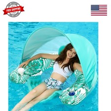 Pool Float with Canopy - Inflatable Pool Floaties Adult Floating Pool Chair L...