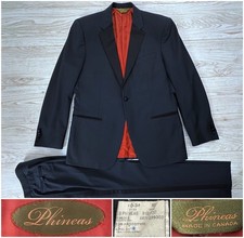Vintage 2995 Paul Stuart "Phineas Cole" Midnight Blue Tuxedo Suit, 40R 34W 42R