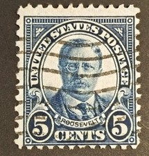 USA 5 Cent Theodore Roosevelt &ndash; Einzelmarke, ungebraucht ohne Gummi