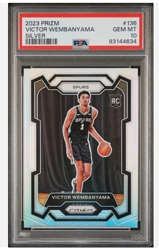2023-24 Panini Prizm SILVER Victor Wembanyama #136 ROOKIE RC PSA 10 Gem Mint
