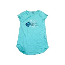 😍 Kleid Gr. 134/140 Yigga mint m. Muschel a. Pailletten & Schriftzug Kurzarm