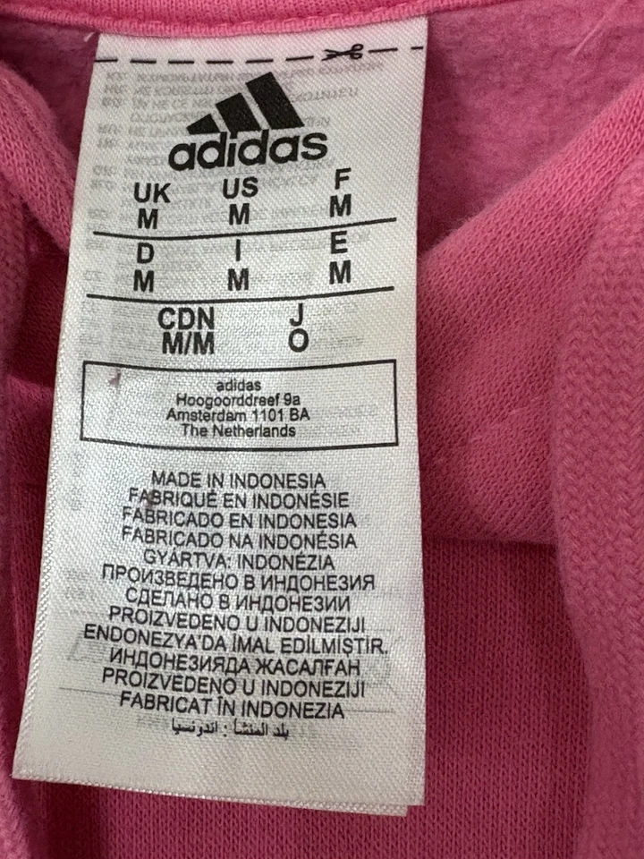 Sudadera con Capucha Adidas Adulto Mediana Rosa Caliente Con Logo Bordado Foto 2 de 3
