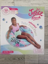 NEW FAST SHIPPING Justice Beach Inflatable Float Aloha Teal 39  