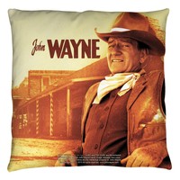 John Wayne Old West Throw Pillow White 20x20 John Wayne Old West Throw Pillow White 20x20