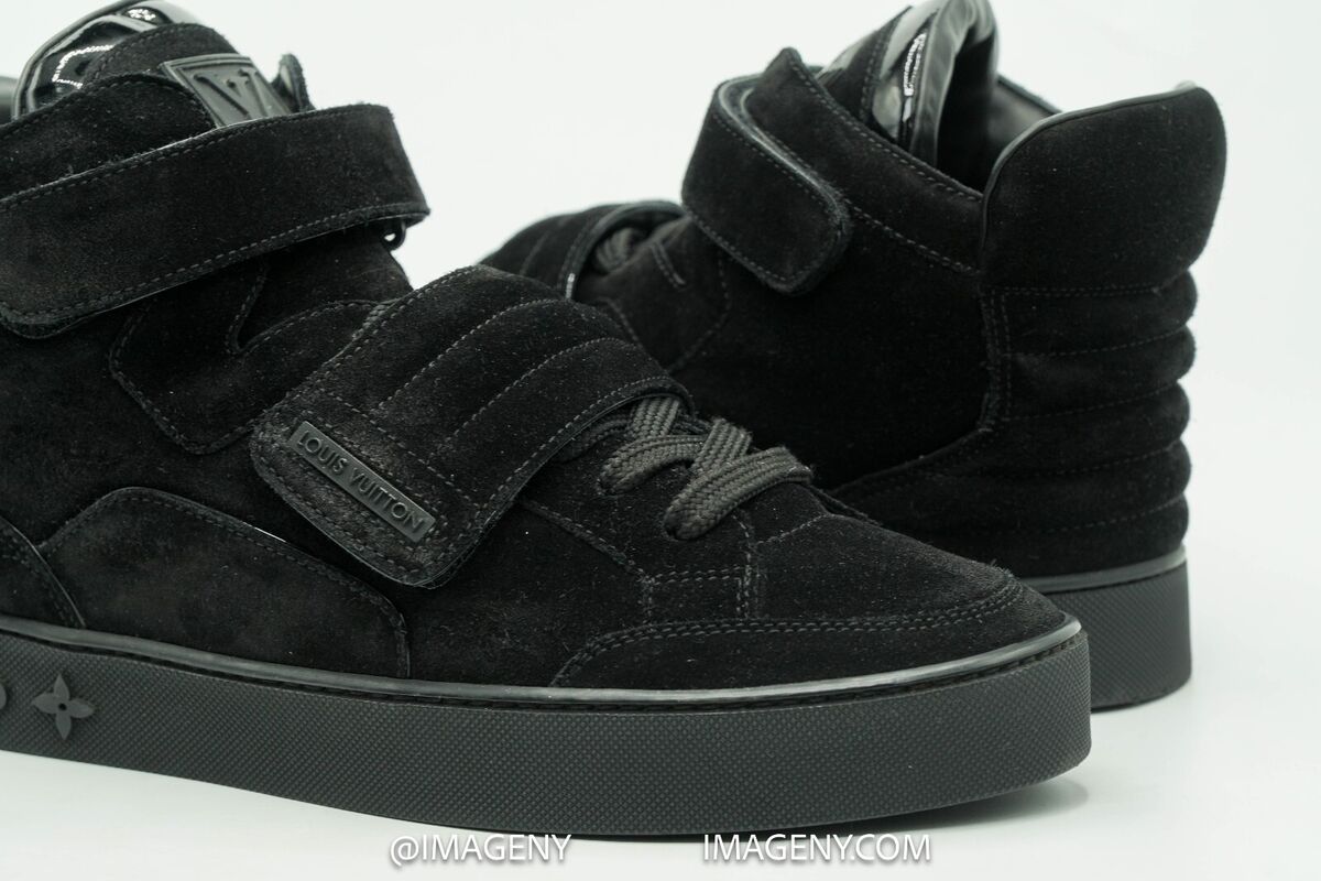 LOUIS VUITTON KANYE WEST JASPERS USED SIZE LV 6 US 7.5 BLACK LOUIS VUITTON KANYE WEST JASPERS USED SIZE LV 6 US 7.5 BLACK