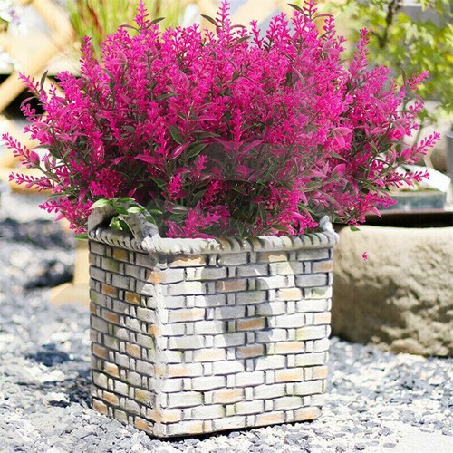 Artificial Flowers Plastic Fake Plants UV Resistant Home Garden In/Outdoor Decor - Picture 4 of 28