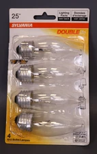 Sylvania Decor Torpedo Light Bulb - 25 Watt B10  pack of 4