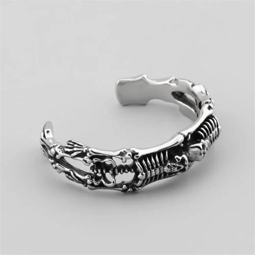 Retro Gothic Skull Bracelet Men Hip Hop Rock Punk Bracelet Birthday Party Gift - Picture 10 of 10