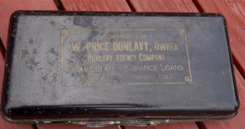 WM PRICE DUNLAVY REAL ESTATE AGENCY TRINIDAD COLORADO 1913 DOCUMENT BOX POITREY