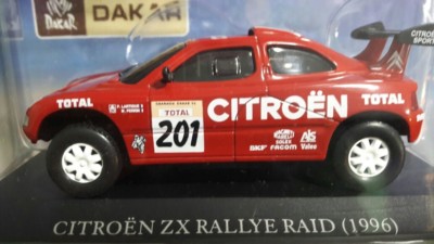 CITROEN ZX RAID N°201 PARIS DAKAR 1996 P. LARTIGUE NOREV 1:43 1er d