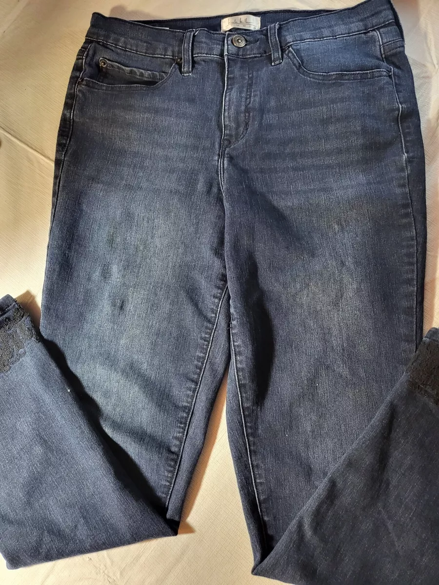 Nicole Miller Studio Skinny High Rise Womens 10 Stretch Dark Wash
